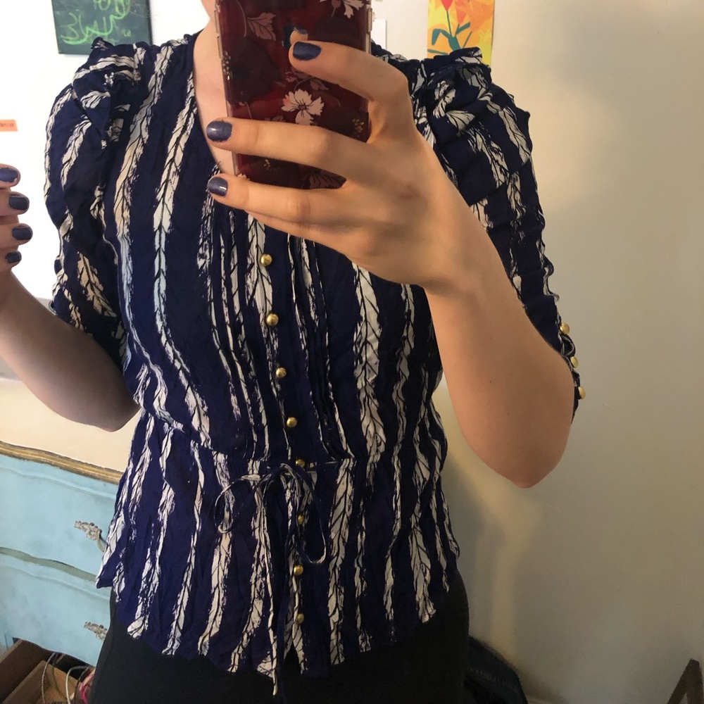 Navy Anthro Rope Top